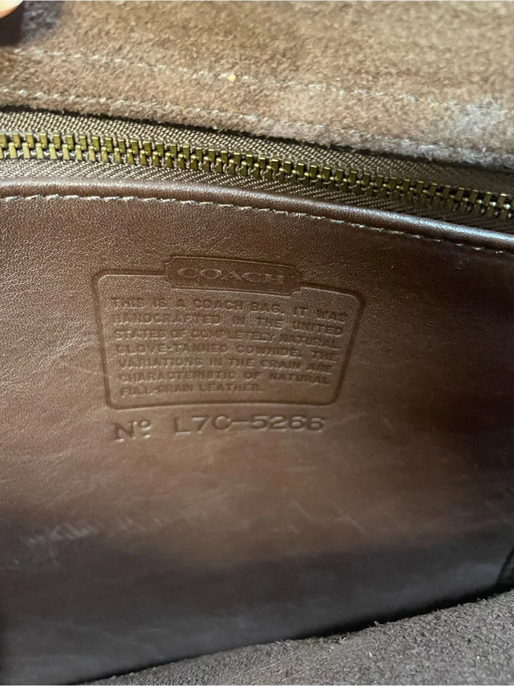 Coach Dark Brown Leather Messenger Satchel with Gold Hardware